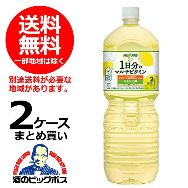熱中症対策 スポーツドリンク コカ コーラ アクエリアス 1日分のマルチビタミン 2L×2ケース/12本(012)『COC』