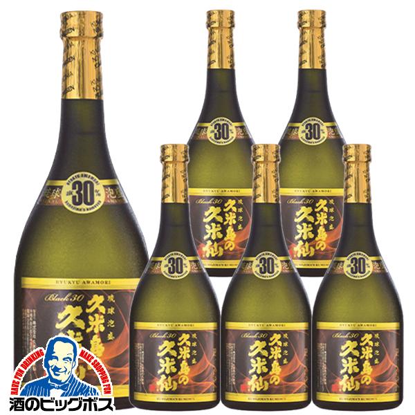 泡盛 久米島の久米仙 ブラック 30度 720ml瓶×1ケース/6本(006)『FSH』