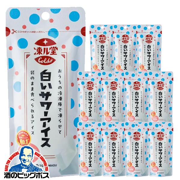凍らせて食べるアイス パウチタイプ 友枡飲料 凍ル堂 白いサワーアイス 80g×1ケース/12本(012)『FSH』
