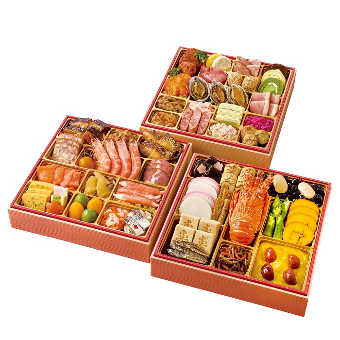 冷凍おせち3～4人前【大丸・松坂屋おすすめおせち料理】ぎをん や満文　迎春おせち　和洋中華風三段【販売終了日：2025年12月10日】