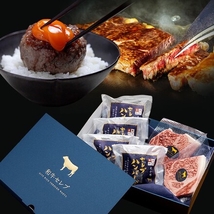 あか牛（和牛） セレブハンバーグステーキ 4個、国産牛ステーキ100g×2枚