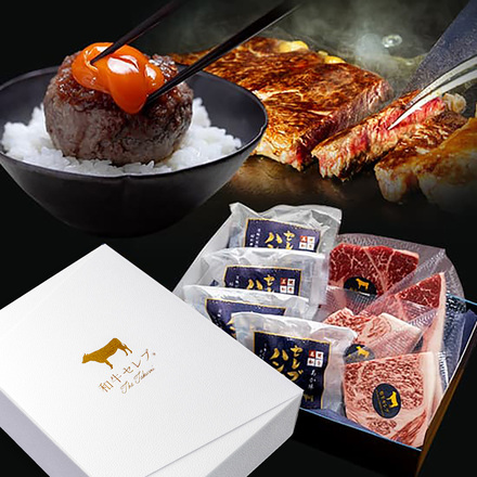 あか牛（和牛） セレブハンバーグステーキ 100g×4個、黒毛和牛ステーキ 100g×2枚、国産牛サーロインステーキ 100g×2枚