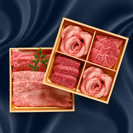近江牛 2段重 4種 焼肉＆スライスセット 280g │4等級以上未経産雌牛のみ使用