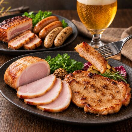 ベーコンブロック 180g ＆ ロースハム100g ＆ ソーセージ100g 2種 ＆ みそ漬け100g 1種