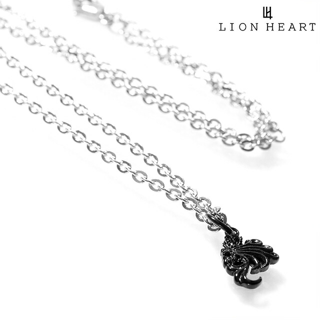 ライオンハート ネックレス メンズ ブランド LION HEART 動物 04N134SM ブラック シルバー アクセサリー