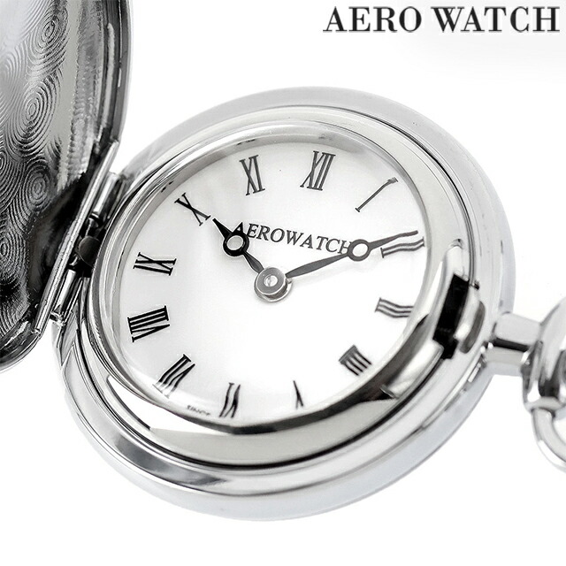 アエロウォッチ ペンダントウォッチ クォーツ 電池式 懐中時計 ブランド メンズ レディース AEROWATCH 05817-PD01 アナログ ホワイト 白 スイス製