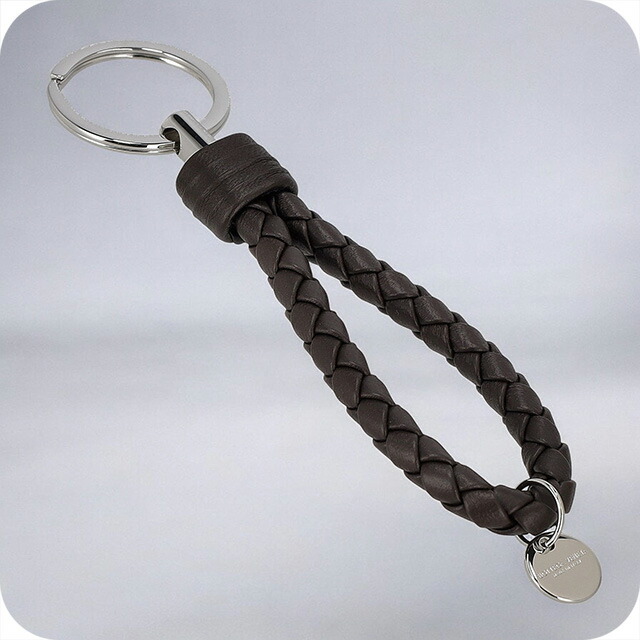 ボッテガ・ヴェネタ キーリング メンズ レディース ブランド BOTTEGA VENETA イントレチャート レザー 113539-V3UN1 ダークブラウン 高級 おしゃれ プレゼント 実用的