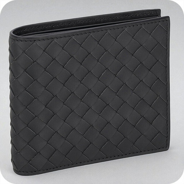 ボッテガ・ヴェネタ 二つ折り財布 メンズ ブランド BOTTEGA VENETA レザー 113993-V47W1 2015 ブラック ウォレット 高級 おしゃれ プレゼント 実用的