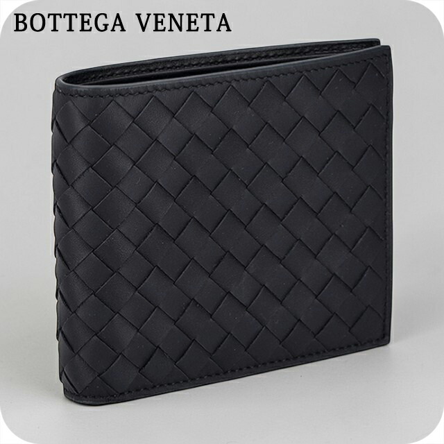 ボッテガ・ヴェネタ 二つ折り財布 二折財布 メンズ ブランド BOTTEGA VENETA 113993-V47W1 4246 ネイビー ウォレット 高級 おしゃれ プレゼント 実用的