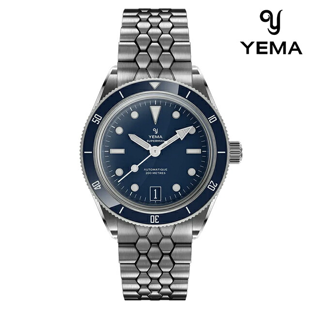 イエマ スーパーマン Dato CMM.10 自動巻き 腕時計 ブランド メンズ YEMA 12.25.11.55.SN.M2 アナログ ブルー フランス製 おしゃれ 防水 プレゼント 男性 実用的