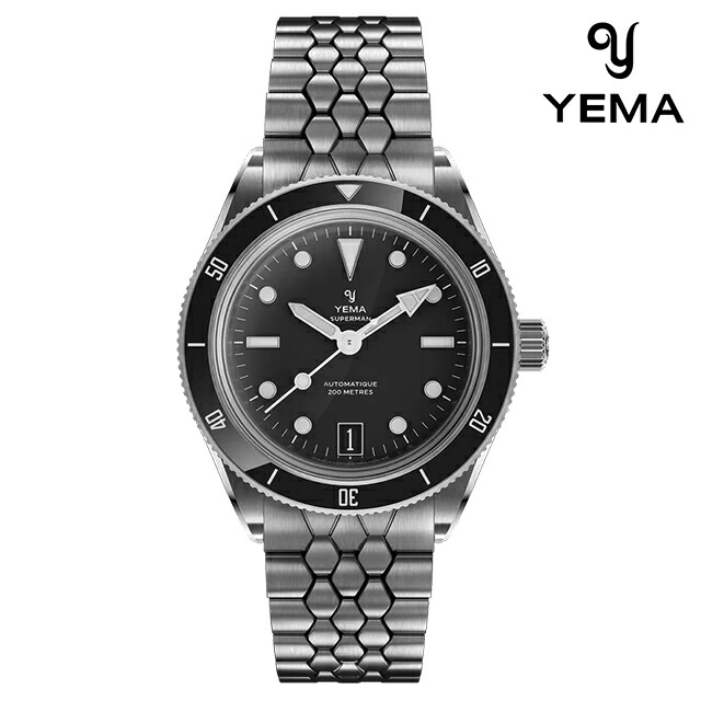 イエマ スーパーマン Dato CMM.10 自動巻き 腕時計 ブランド メンズ YEMA 12.25.11.66.SN.M2 アナログ ブラック 黒 フランス製 おしゃれ 防水 プレゼント 男性 実用的