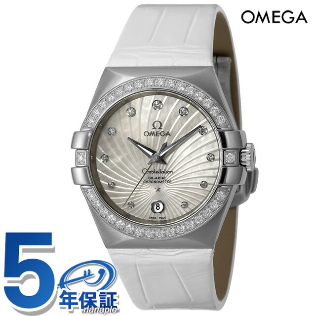 オメガ コンステレーション 35mm 自動巻き 腕時計 レディース ダイヤモンド OMEGA 123.18.35.20.55.001 アナログ ホワイトシェル ホワイト 白 スイス製 高級 ブランド おしゃれ 防水 プレゼント 女性 実用的