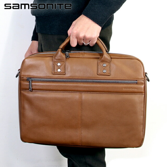 サムソナイト ビジネスバッグ メンズ Samsonite SAM CLASSIC LEATHER Slim Brief ビジネスカバン パソコンバッグ PCバッグ ブリーフケース リクルートバッグ レザー 126038-1221 COGNAC バッグ ギフト 軽量 A4 ノートpc ブランド 高級 おしゃれ プレゼント 男性 実用的