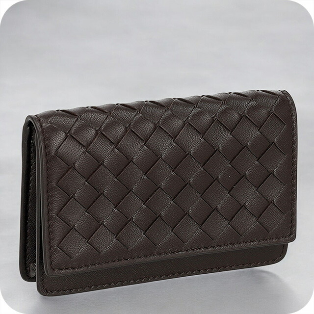 ボッテガ・ヴェネタ 名刺入れ メンズ レディース ブランド BOTTEGA VENETA イントレチャート レザー 133945-V3UN1 ブラウン 高級 おしゃれ プレゼント 実用的