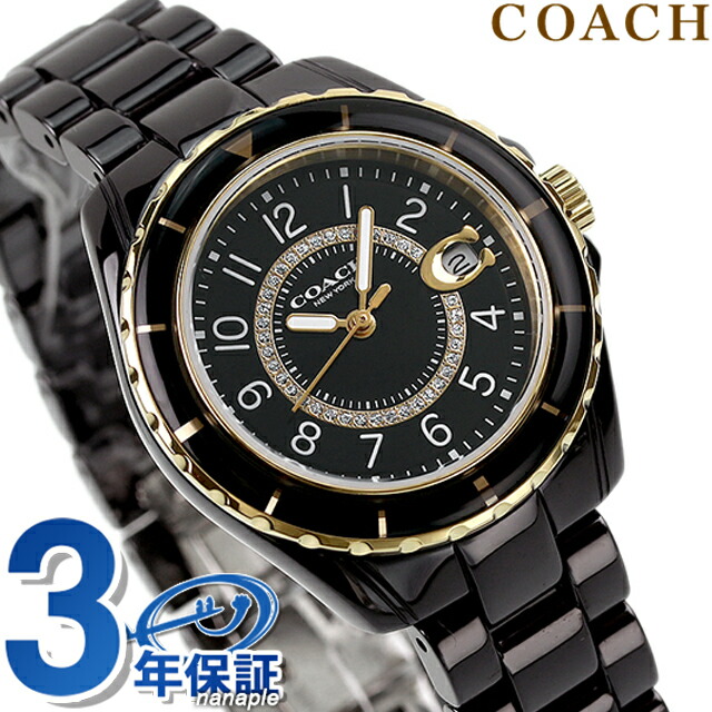 コーチ セラミック プレストン クオーツ 腕時計 レディース COACH 14503461アナログ ブラック 黒 ブランド おしゃれ 防水 軽い 華奢 かわいい プレゼント 女性 実用的
