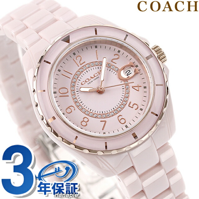 コーチ セラミック プレストン クオーツ 腕時計 レディース COACH 14503463 アナログ ピンク ブランド おしゃれ 防水 軽い 華奢 かわいい プレゼント 女性 実用的