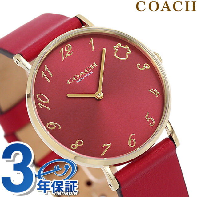 コーチ ペリー 36mm クオーツ レディース 腕時計 14503722 COACH レッド ブランド おしゃれ 防水 軽い 華奢 かわいい プレゼント 女性 実用的