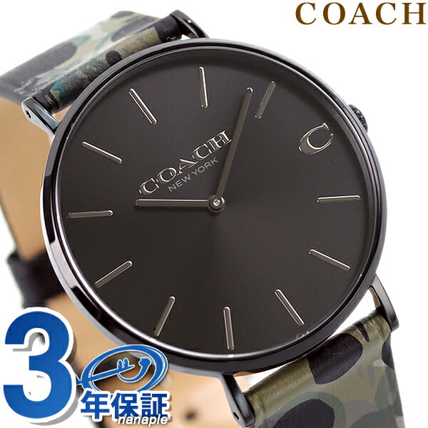 コーチ 腕時計 メンズ チャールズ 41mm クオーツ 14602573 COACH ブラック カーキ ブランド おしゃれ 防水 プレゼント 男性 実用的