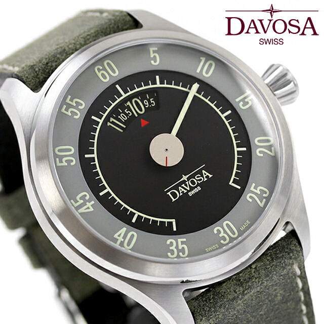 ダボサ ニュートン スピードメーター 自動巻き 腕時計 メンズ DAVOSA 161.587.25 アナログ ブラック カーキ 黒 スイス製 ブランド おしゃれ 防水 プレゼント 男性 実用的