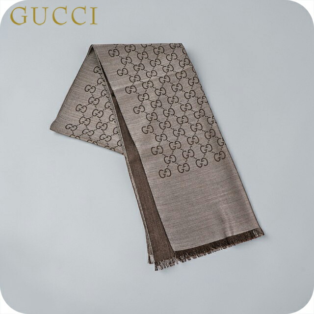 グッチ ストール メンズ レディース ブランド GUCCI 165904-3G646 1264 ブラウン/グレー