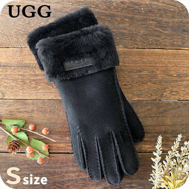 アグ 手袋 レディース ブランド UGG TURN CUFF GLOVE Sサイズ ロゴ 17369 Black 小物