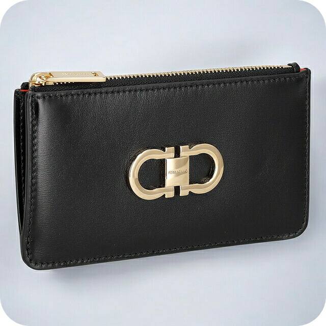フェラガモ カードケース レディース Ferragamo 220629CALF NE FR 770 767 ブラック レッド 定期入れ ブランド 高級 おしゃれ プレゼント 実用的