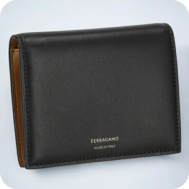 フェラガモ 二つ折り財布 レディース Ferragamo 220699CALF NE NC 775 326 ブラック ブラウン ウォレット ブランド 高級 おしゃれ プレゼント 実用的