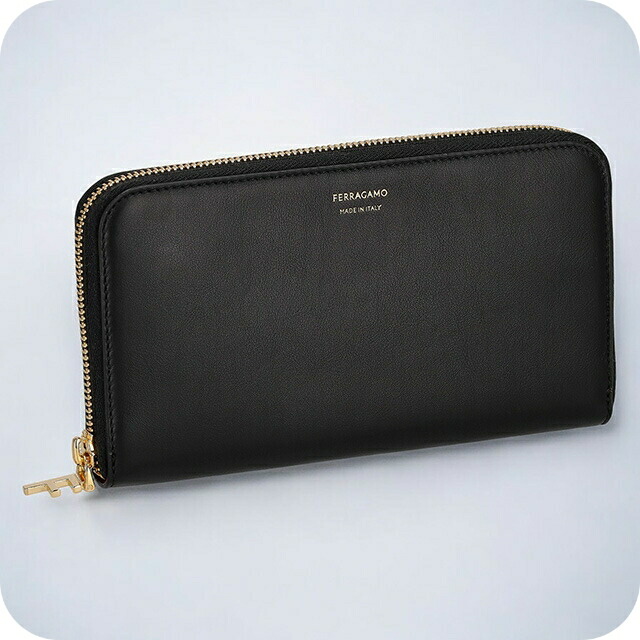 フェラガモ 長財布 レディース Ferragamo 220795CALF NE NC 775 336 ブラック ブラウン ウォレット ブランド 高級 おしゃれ プレゼント 実用的