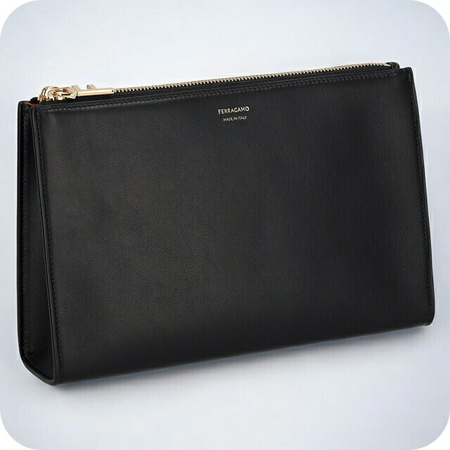 フェラガモ 化粧ポーチ ポーチ レディース Ferragamo 220801CALF NE NC 775 308 ブラック ブラウン 持ち歩き 小さめ 小物入れ ブランド 高級 おしゃれ プレゼント 女性 実用的 かわいい