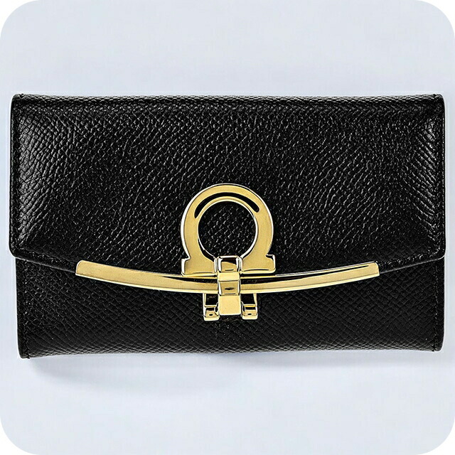 フェラガモ キーケース レディース Ferragamo 22D151PEBBLE NER 683 320 ブラック ブランド 高級 おしゃれ プレゼント 実用的