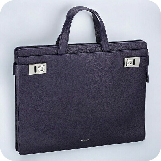 フェラガモ ビジネスバッグ メンズ Ferragamo 241258CALF MIDNI 776 592 MIDNIGHT ネイビー 軽量 A4 ノートpc ブランド 高級 おしゃれ プレゼント 男性 実用的 かっこいい
