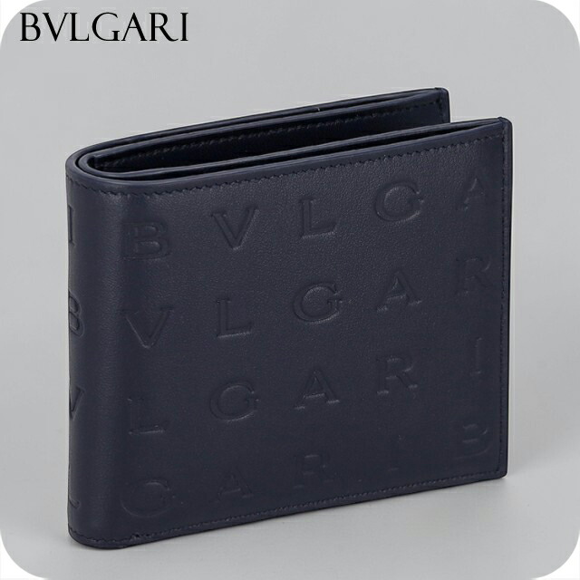 ブルガリ 二つ折り財布 二折財布 メンズ ブランド BVLGARI 292913 POLAP ネイビー