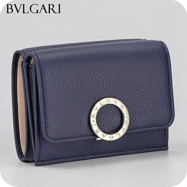 ブルガリ 三つ折り財布 三折財布 レディース ブランド BVLGARI 292966 BLBER ネイビー/ライトピンク