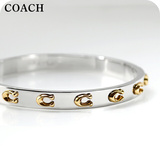 コーチ バングル レディース ブランド COACH ロゴ 335948TWO974 シルバー ゴールド アクセサリー