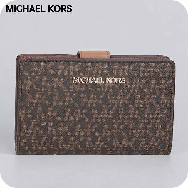 マイケルコース 二つ折り財布 二折財布 コンパクト レディース アウトレットブランド MICHAEL KORS ジェットセット トラベル 35F8GTVF2B-BR BROWN ウォレット 高級 おしゃれ プレゼント 実用的