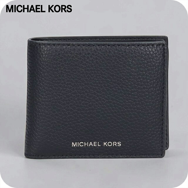 マイケルコース 二つ折り財布 二折財布 コンパクト メンズ ブランド MICHAEL KORS クーパー ロゴ ワンポイント 無地 36T4LCOF3L-BK BLACK 黒 ウォレット 高級 おしゃれ プレゼント 実用的