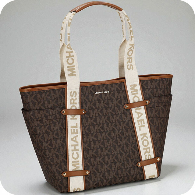マイケル・コース トートバッグ レディース ブランド MICHAEL KORS レザー 38S4G5VT3B 227 ダークブラウン/ホワイト 軽量 手提げ 高級 おしゃれ プレゼント 女性 実用的 かわいい