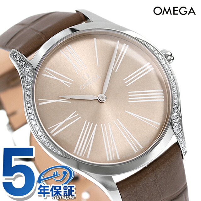 オメガ デビル 39mm クオーツ 腕時計 レディース ダイヤモンド OMEGA 428.18.39.60.13.001 アナログ グレー トープブラウン スイス製 高級 ブランド おしゃれ 防水 軽い 華奢 プレゼント 女性 実用的