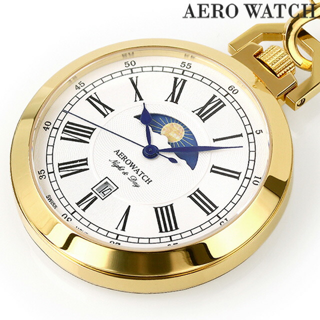 アエロウォッチ クオーツ 懐中時計 AEROWATCH 44829 JA01 アナログ ホワイト 白 スイス製 プレゼント ギフト