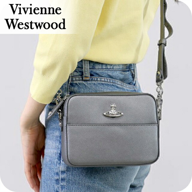 ヴィヴィアン ウエストウッド ショルダーバッグ レディース ブランド Vivienne Westwood 48020008U L008V P401 グレー ビビアン 斜めがけ 高級 おしゃれ プレゼント 女性 実用的 かわいい