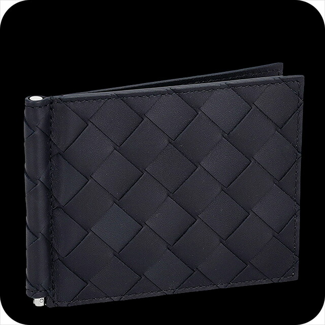 ボッテガ・ヴェネタ 二つ折り財布 メンズ ブランド BOTTEGA VENETA イントレチャート レザー 592626-V3US1 ネイビー ウォレット 高級 おしゃれ プレゼント 実用的