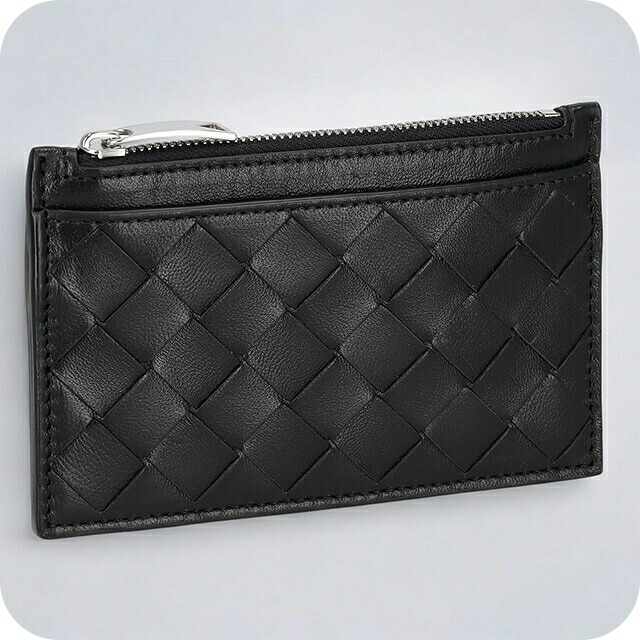 ボッテガ・ヴェネタ コインケース メンズ レディース BOTTEGA VENETA イントレチャート レザー 608784 V48C3 8803 ブラック 小銭入れ 小さい ブランド 高級 おしゃれ プレゼント 実用的