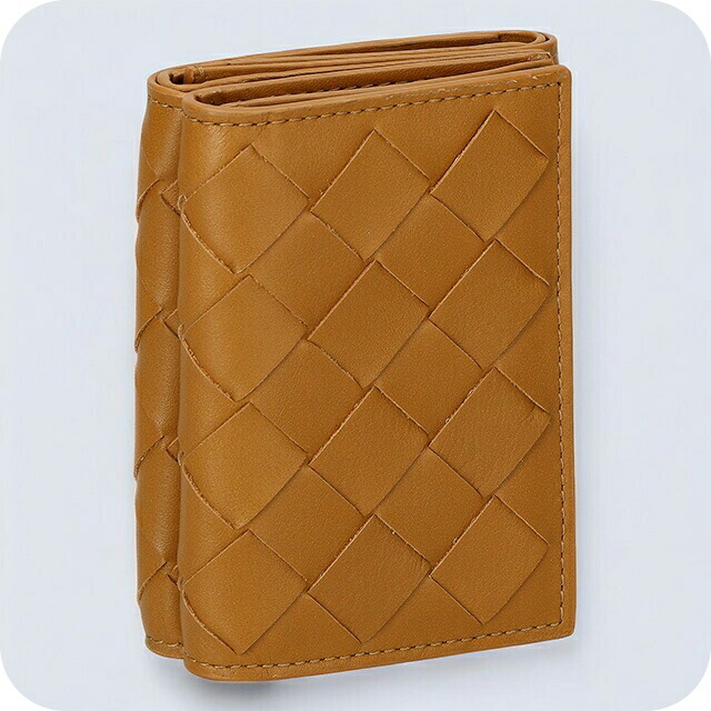 ボッテガ・ヴェネタ 三つ折り財布 レディース BOTTEGA VENETA イントレチャート 609285 VCRA1 2596 ブラウン ウォレット ブランド 高級 おしゃれ プレゼント 実用的