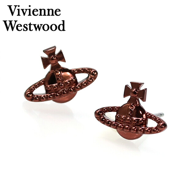 ヴィヴィアン ウエストウッド ピアス メンズ レディース ブランド Vivienne Westwood ファラー Farah スタッド 両耳用 62010015 02D005 ナノブラウン ピンクゴールド アクセサリー ビビアン ジュエリー ブランド 高級 おしゃれ プレゼント 実用的