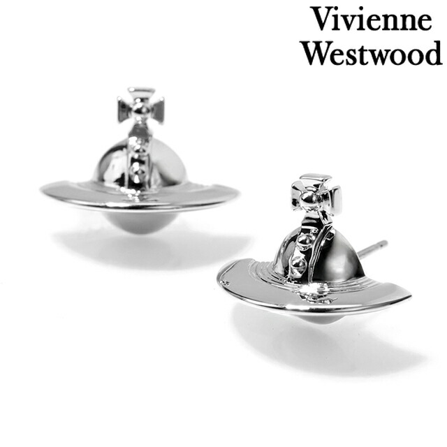 ヴィヴィアン ウエストウッド ピアス レディース ブランド Vivienne Westwood ロゴ スタッド 両耳用 62010038-02P019 シルバー アクセサリー ビビアン