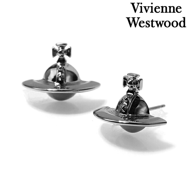 ヴィヴィアン ウエストウッド ピアス レディース Vivienne Westwood ロゴ スタッド 両耳用 62010038-S001 ガンメタル アクセサリー ビビアン ジュエリー ブランド 高級 おしゃれ プレゼント 女性 実用的 かわいい