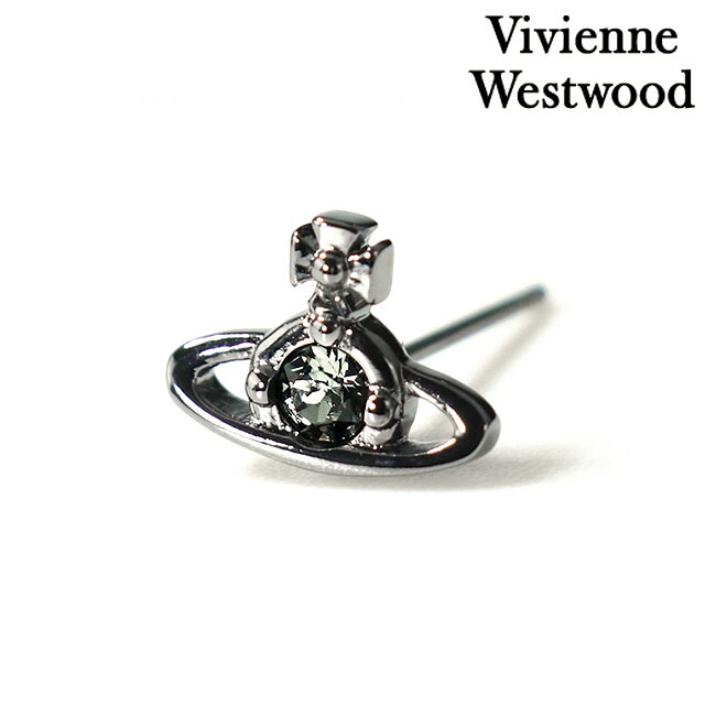 ヴィヴィアン ウエストウッド ピアス メンズ レディース Vivienne Westwood NANO ソリティア SOLITAIRE 真鍮 スタッド 片耳用 62010086-S108 ガンメタル アクセサリー ビビアン ジュエリー ブランド 高級 おしゃれ プレゼント 男性 実用的 かっこいい
