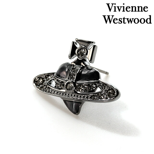 ヴィヴィアン ウエストウッド ピアス メンズ レディース ブランド Vivienne Westwood ディアマンテハート 真鍮 スタッド 片耳用 6201033R-02S322 ガンメタル アクセサリー ビビアン