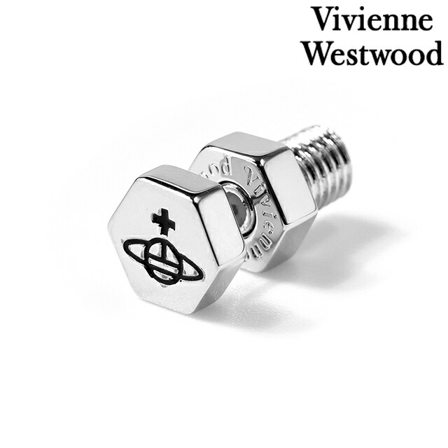 ヴィヴィアン ウエストウッド ピアス メンズ レディース ブランド Vivienne Westwood 真鍮 スタッド 片耳用 6201035C-02P107 シルバー アクセサリー ビビアン
