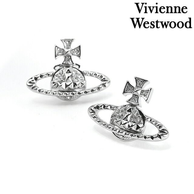 ヴィヴィアン ウエストウッド ピアス レディース ブランド Vivienne Westwood メイフェアバスレリーフ ロゴ スタッド 両耳用 6201035E-02W110 シルバー アクセサリー ビビアン